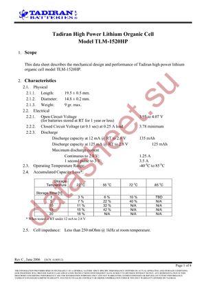 TLM-1520HP/S datasheet  